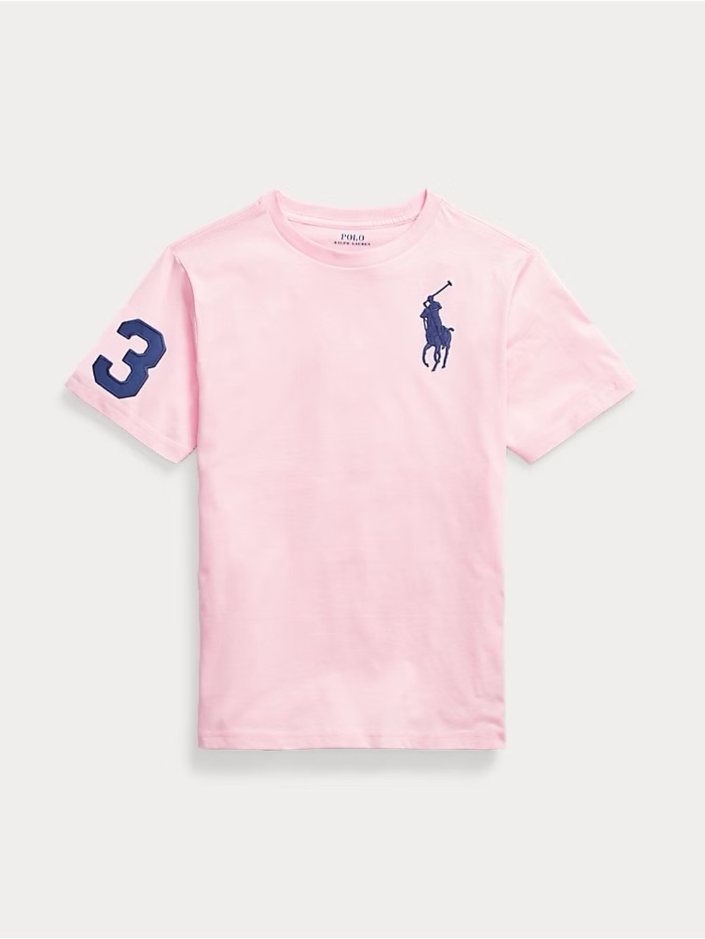 Polo Ralph Lauren Big Pony T-Shirt Pink Cotton Crewneck #3 Logo Men’s L